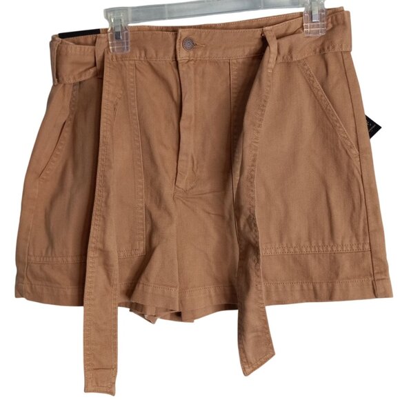 Banana Republic Size 12 Shorts Womens Surplus Tie Ice Latte Brown Cotton NEW - Picture 2 of 8